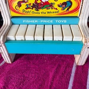 Fisher-Price Vintage Colorful Pop Goes the Weasel Toy Piano